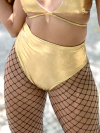Hot Pants Cintura Alta Dourada