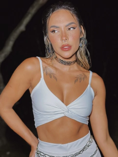 Cropped Decote Nó Branco