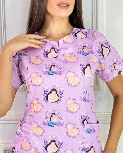 BLUSA AMAMENTACAO LILAS