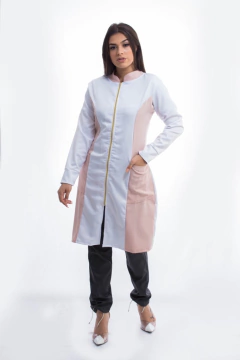 Jaleco DUO branco/rosa - comprar online