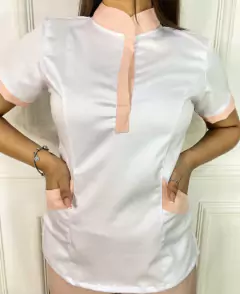 Scrubs Penelope BRANCO com detalhes ROSA CLARO - comprar online
