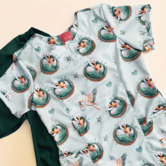 Conjunto cegonha verde - Donna Anne