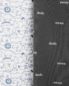CARTER´S PACK 5 BODYS MANGAS CORTAS "ANIMALES CELESTE" - comprar online
