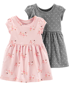 Carter's Pack 2 Vestidos de jersey "Bailarinas y lunares"