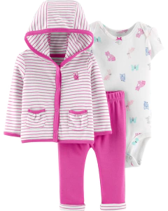 Carter's SET 3 PIEZAS BODY, CAMPERA Y PANTALÓN "ANIMALES"