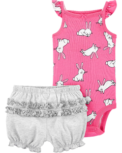 CARTER´S Set Body Sin Mangas Short "CONEJO"