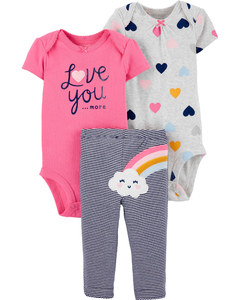 Carter's Set 3 Piezas Bodys y Pantalón "Arcoiris"