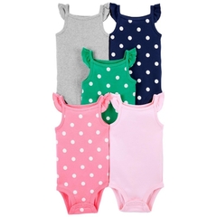 Carter´s Pack 5 Bodys musculosas "LUNARES"