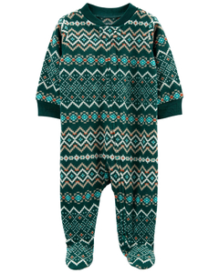 CARTER´S OSITO PIJAMA MICROPOLAR CIERRE "VERDE"