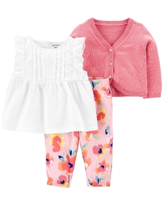 CARTER´S Set 3 Piezas CARDIGAN BLUSA Y PANTALON