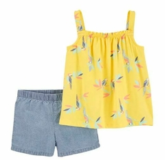 CARTER´S SET 2 PIEZAS REMERA MUSCULOSA Y SHORT "LOROS"