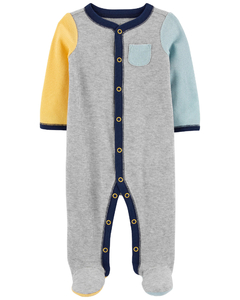 CARTER´S OSITO PIJAMA ALGODON BROCHES "AMARILLO Y CELESTE"