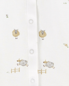 CARTER´S SET 3 PIEZAS OSITO PIJAMA BROCHES GORRO Y MEDIAS "OVEJAS" - comprar online