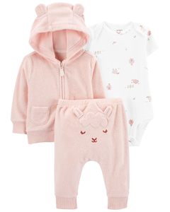 CARTER´S SET 3 PIEZAS BODY MANGAS CORTAS, CAMPERA Y PANTALON "OVEJAS"