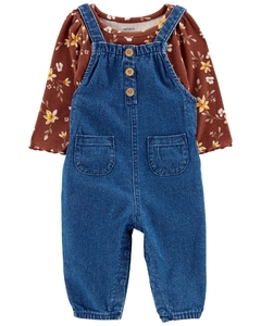 CARTER´S SET 2 PIEZAS BODY MANGAS LARGAS Y ENTERITO "FLORAL"