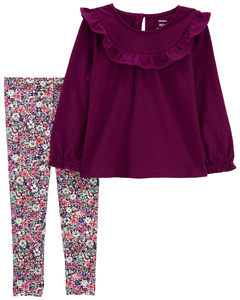 CARTER´S SET 2 PIEZAS REMERA MANGAS LARGAS Y LEGGINGS "VOLADO"