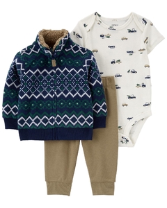 CARTER´S SET 3 PIEZAS BODY MANGAS CORTAS, BUZO Y PANTALON "CARS"
