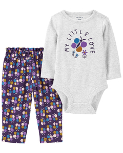 CARTER´S SET 2 PIEZAS BODY Y PANTALON "MARIPOSA"