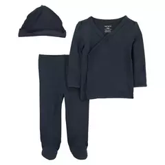 Carter's Set 3 Piezas Batita Mangas Largas, Pantalón y Gorro
