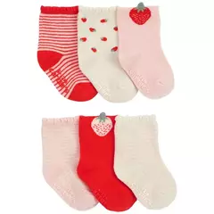 Carter's Pack 6 Pares de Medias Frutillas