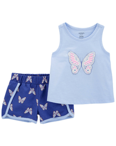 Carter´s Set 2 Piezas Remera Musculosa y Short Mariposa