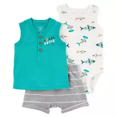Carter's Set 3 Piezas Body Musculosa Remera Musculosa y Short
