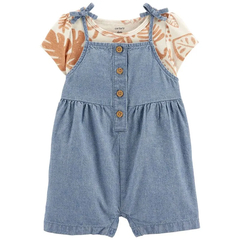 CARTER´S SET 2 PIEZAS REMERA MANGAS CORTAS Y ENTERITO "HOJAS"