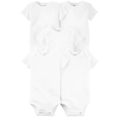 CARTER´S PACK 5 BODYS MANGAS CORTAS "BLANCOS"