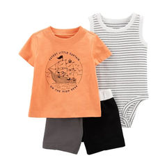 CARTER´S SET 3 PIEZAS REMERA MANGAS CORTAS BODY MUSCULOSA Y SHORT "BARCO"