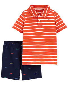 Carter´s Set 2 Piezas Chomba Rayas y Short "AUTOS"