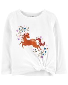 OSHKOSH REMERA MANGAS LARGAS "CABALLO"