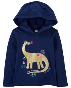 Carter's Remera mangas largas con Capucha "Dino"