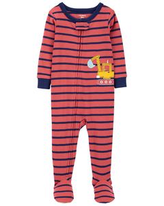 CARTER´S OSITO PIJAMA ALGODON CIERRE "CONSTRUCCION"