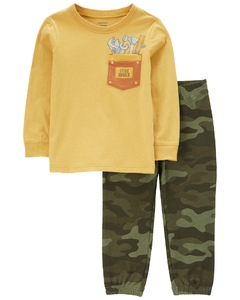 CARTER´S SET 2 PIEZAS REMERA MANGAS LARGAS Y PANTALON "LITTLE BUILDER"
