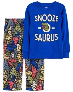 CARTER´S SET 2 PIEZAS PIJAMA ALGODON MICROPOLAR "DINOSAURIOS"