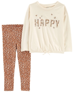 CARTER´S SET 2 PIEZAS REMERA MANGAS LARGAS Y CALZA "HAPPY"