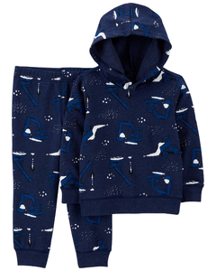 CARTER´S SET 2 PIEZAS BUZO CON CAPUCHA POLAR Y PANTALON "CONSTRUCCION"