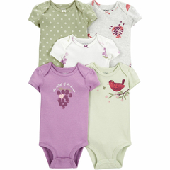 CARTER´S PACK 5 BODYS MANGAS CORTAS "CORAZON"