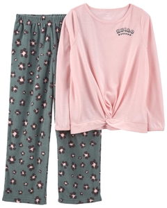 CARTER´S SET 2 PIEZAS PIJAMA ALGODON MICROPOLAR "LEOPARDO"