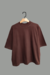 Camiseta Oversized de Malha Goluda ou Mock Neck Unissex - Marrom