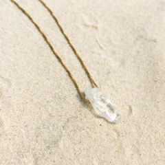 Colar Cristal de Quartzo Dourado - Emanamuletoselvagens