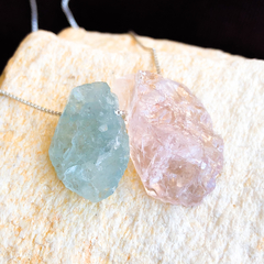 Colar Água Marinha Quartzo Rosa Touro - comprar online