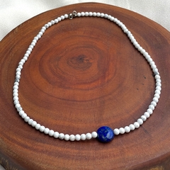 Gargantilha Howlita e Lapis Lazuli - comprar online