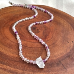 Gargantilha Fluorita e Cristal