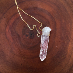 Colar Cristal de Quartzo Dourado - comprar online
