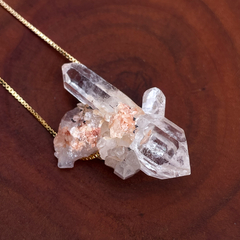 Colar Cristal de Quartzo Dourado - Emanamuletoselvagens