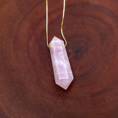 Colar Quartzo Rosa Dourado - comprar online