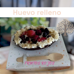 HUEVO RELLENO N15 "FRUTOS ROJOS" + caja +cuchara de bambú