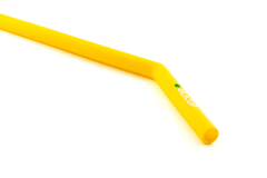 Canudo Dobrável de Silicone + Escovinha Amarelo