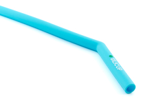 Canudo Dobrável de Silicone + Escovinha Azul